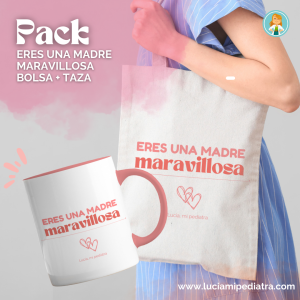 Pack taza y bolsa "Eres una madre maravillosa" (regalo)