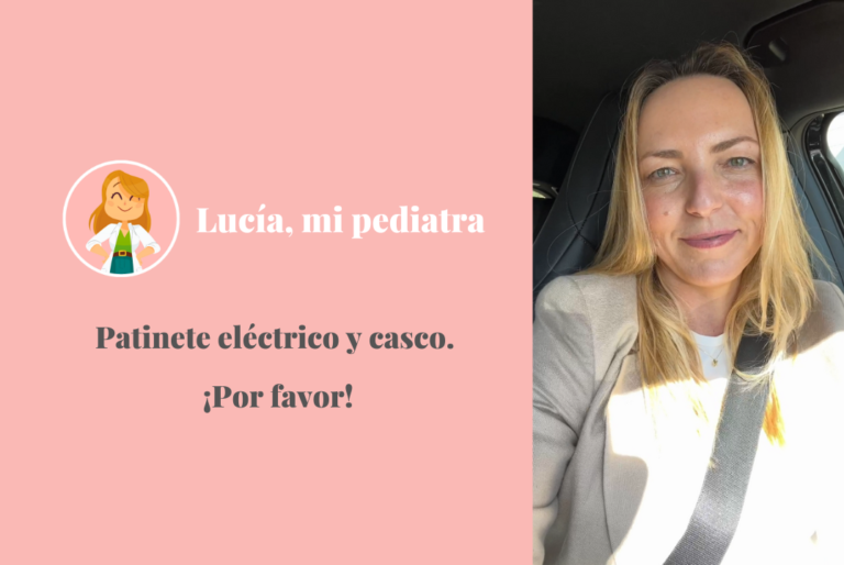 Patinete eléctrico y casco. ¡Por favor!