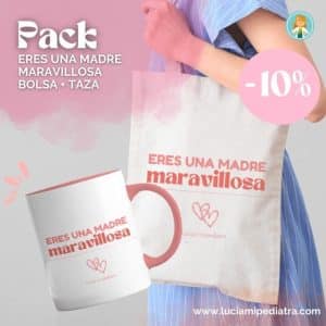 Pack taza y bolsa "Eres una madre maravillosa"